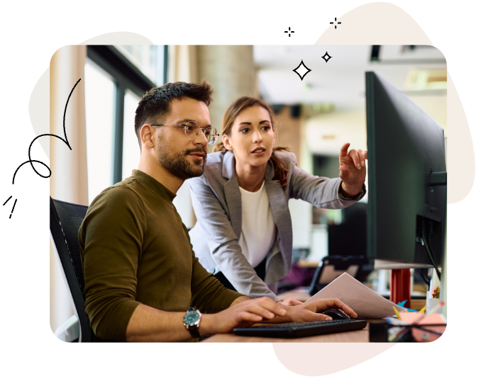 People looking at HostPapa hosting referral program on screen